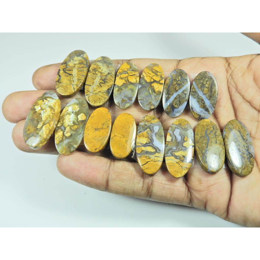 Natural Maligano Jasper Matched pair Oval Cabochon Loose Gemstone 07Pair Lot C-3288