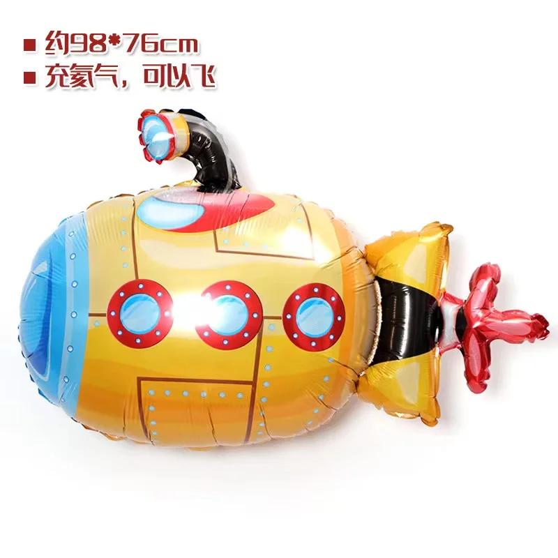 1Pc Cartoon Car Balloons Train Fire Truck Tank Engineering Car Tractor Aluminum Film Balloon Birthday Party Baby Shower Toy