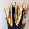 New small silk scarf women's 71 square scarf spring and autumn summer with shirt neck protector scarf professional flight attendant thin scarf