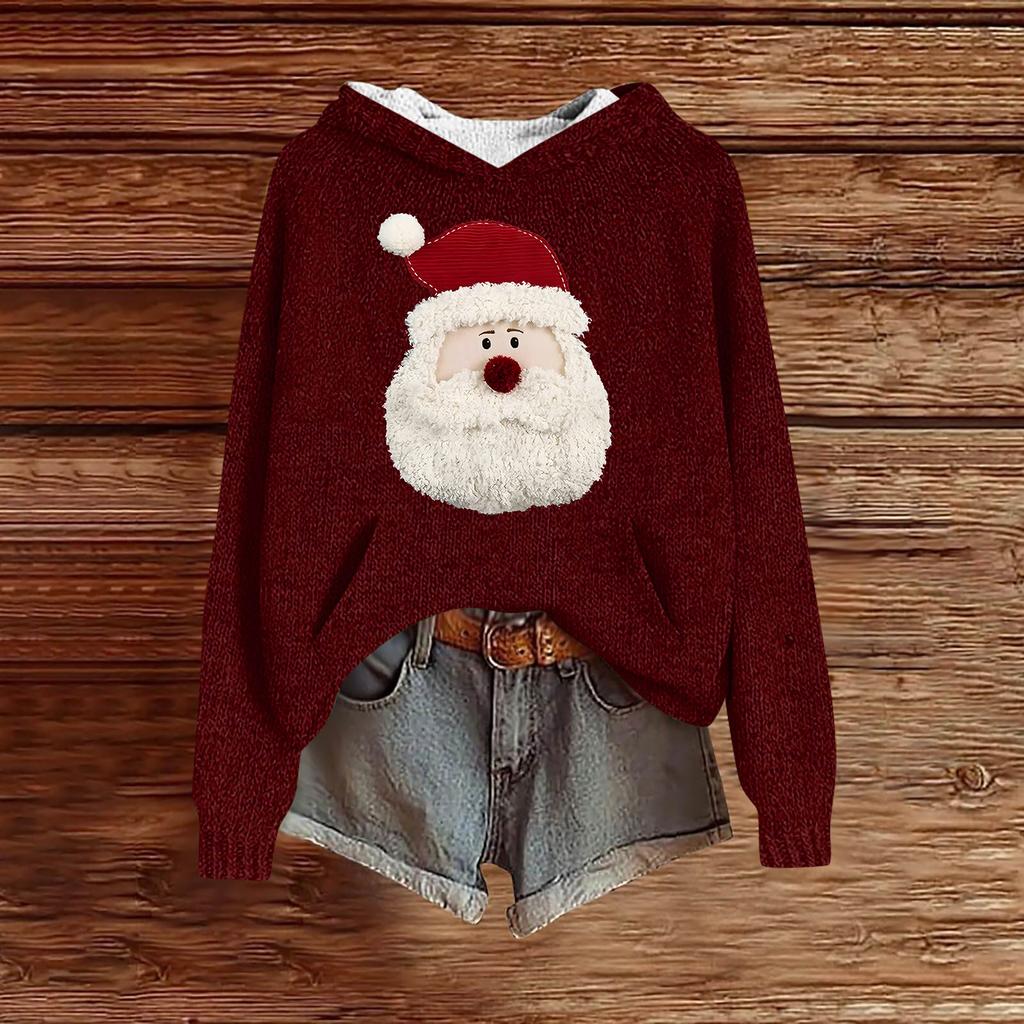 Sweatshirts For Women Knit Sweater Cute Shirt Fall Pullover Hooded Sweatshirt