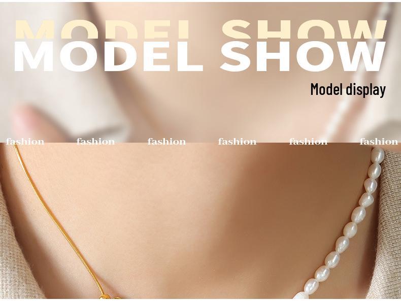 Retro Design Necklace: Titanium Steel with French Freshwater Pearl & Adjustable Tassel Pendant, Non-fading.