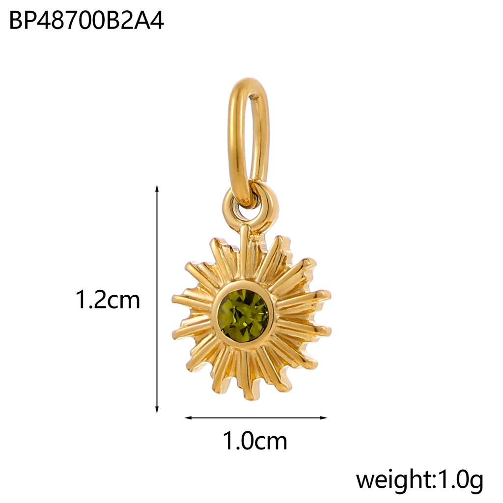 CARLIDANA Ins Style French Vintage Gold Color Sun Charms With Natural Stone Star Shine Stainless Steel DIY Fashion Jewelry