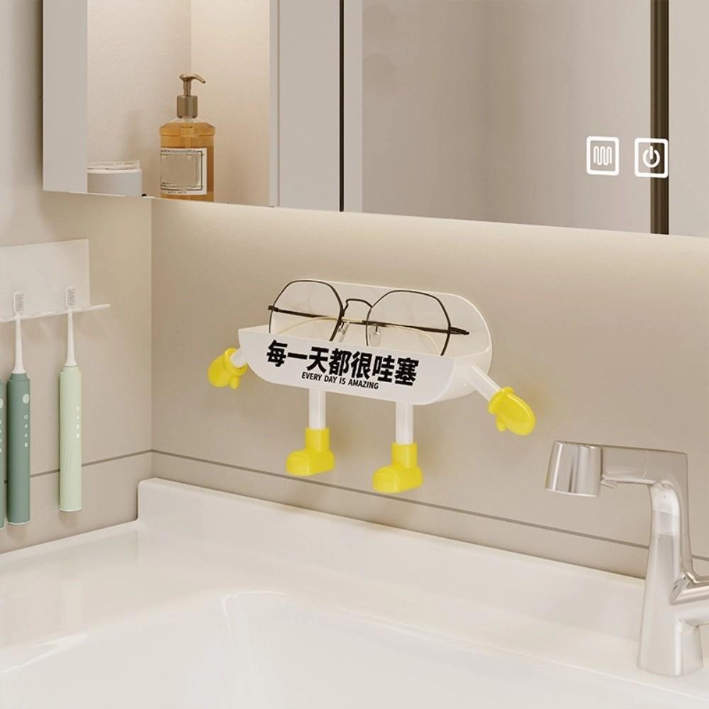 Plastic Glasses Storage Holder Portable Bathroom Glasses Rack Wall Mounted Holder  Space Saving
