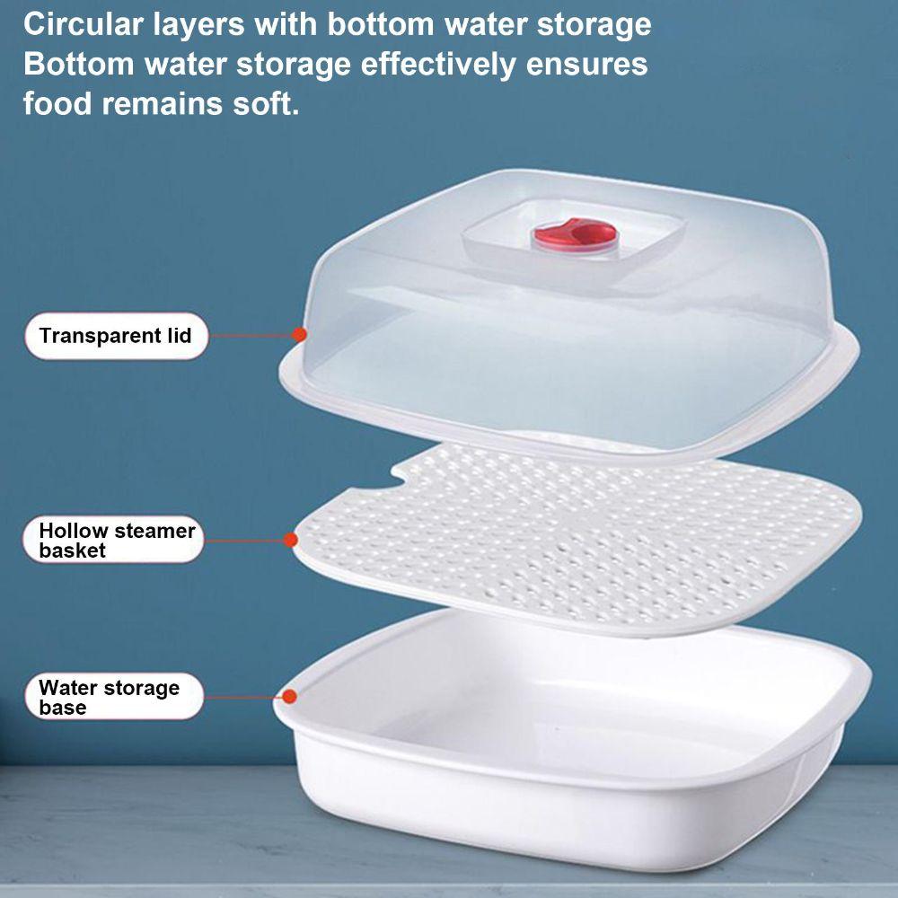 Food Grade Plastic Microwave Oven Steamer Box Microwave Vegetable Steamer  Daily Meal Preparation