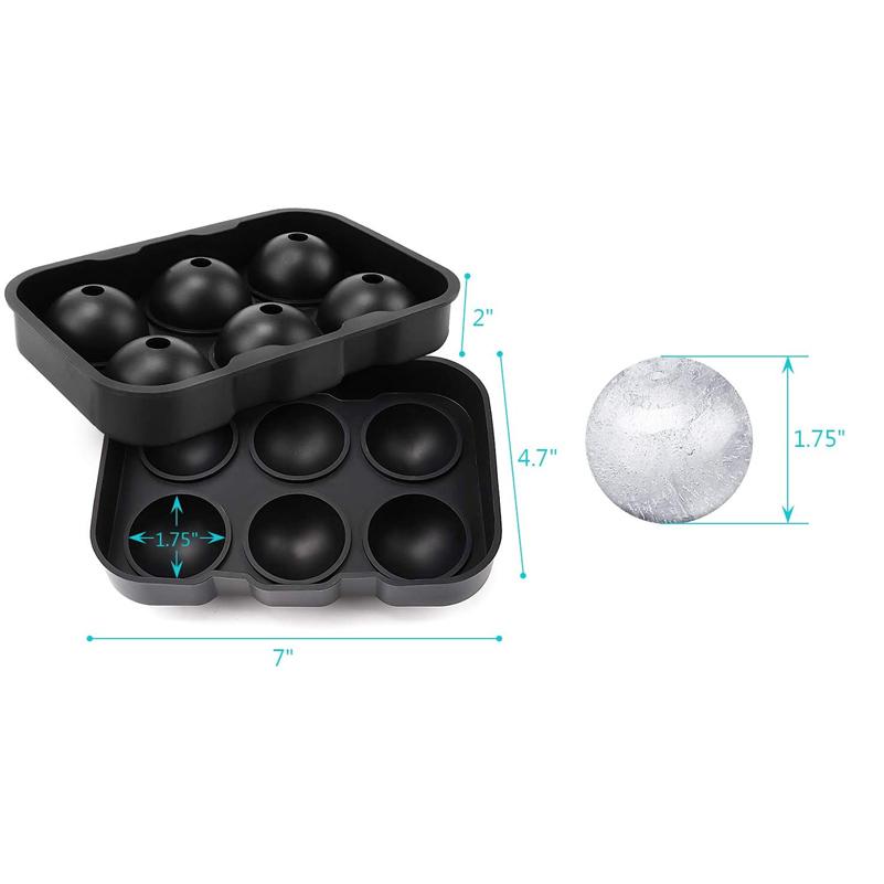 Puddingform, Würfel-Eisbereiter, großer Würfel, 6 quadratische Tablettformen, Whiskey-Cocktails-Silikon