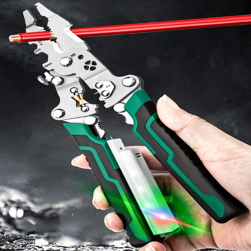Foldable Wire Strippers with Electricity Measurement Function 4 In 1 Easy Multifunction Wire Stripping Pliers