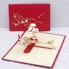 1PC 3D Foldable Airplane Greeting Card Paper Carving Cards Model Decorations Festival Gathering Supply Tourist Birthday Gift ZYF
