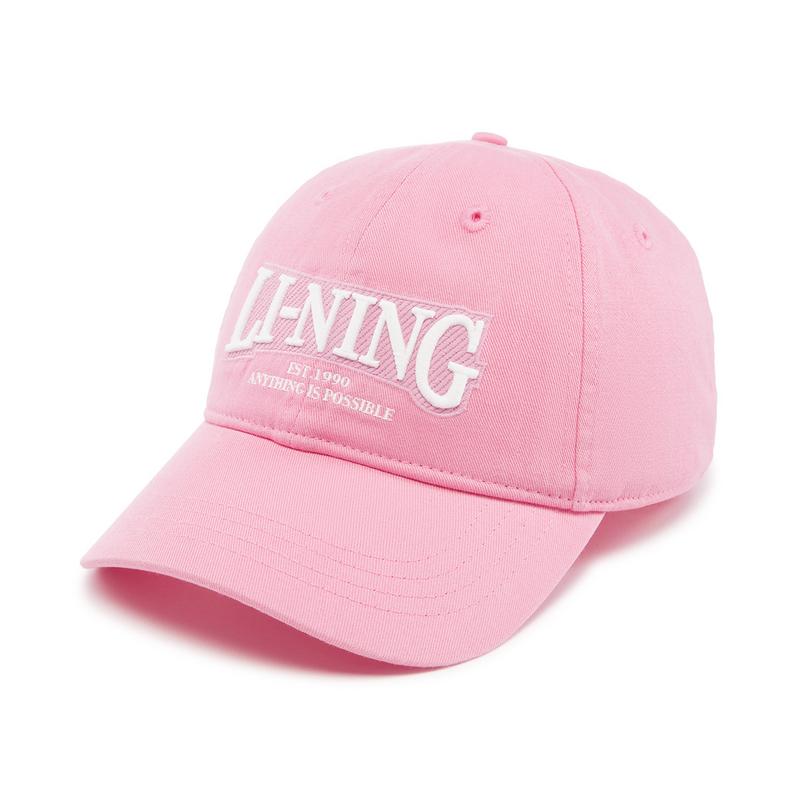 Li Ning Sports Life Collection Cotton Baseball Caps Unisex Rosy Pink AMYV203-3 56-60cm