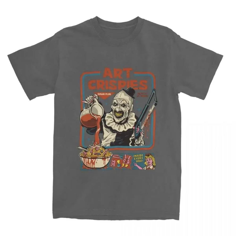 Art Crispies Terrifier Clown Shirt Apparel Men Women's Pure Cotton Fashion Retro Horror Tee Shirt Clothes Graphic Printing