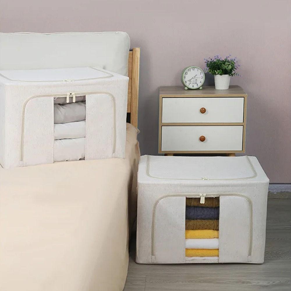 Stackable Fabric Storage Box Large Capacity Toy Storage Bins Wardrobe Container  Seasonal Clothing