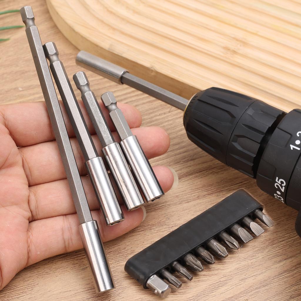 60/100/150mm Hexagonal Shank Extension Connecting Rods 1/4 Magnetic Drill Bit Shank Extension Rod Screwdriver Joint Tool Set