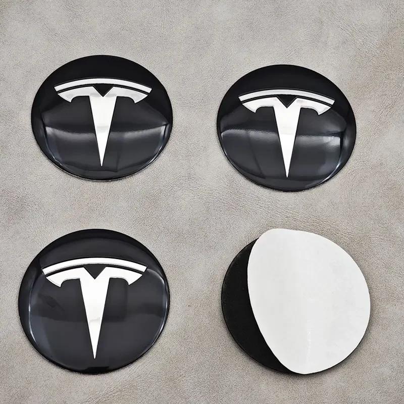 Autosticker Tesla 40 Stuks 56mm Auto Wielnaafdoppen Badge Sticker Embleem Decals Accessoires Voor Tesla Model 3 Model Y S Auto