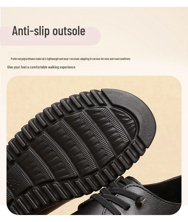Genuine Leather Soft Sole Comfortable Versatile Women's Shoes for Middle-Aged and Elderly