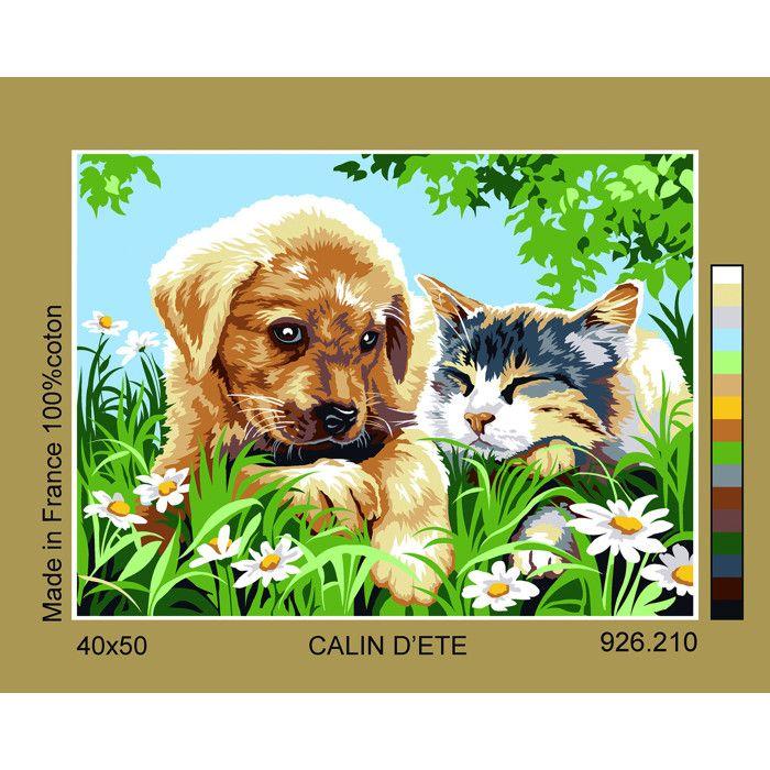 Canevas antique Calin d'été 40x50cm