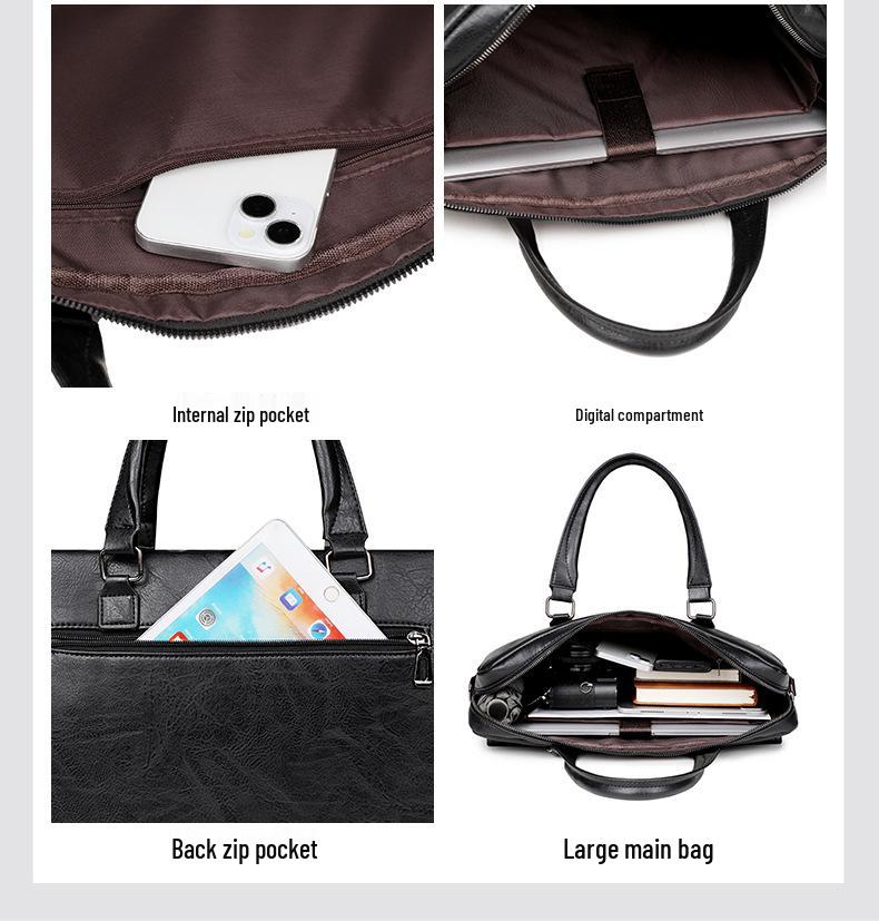 2024 Heren Aktetas: Veelzijdige Schouder-, Crossbody- en Rugzak voor Zaken, Laptop en Bestanden