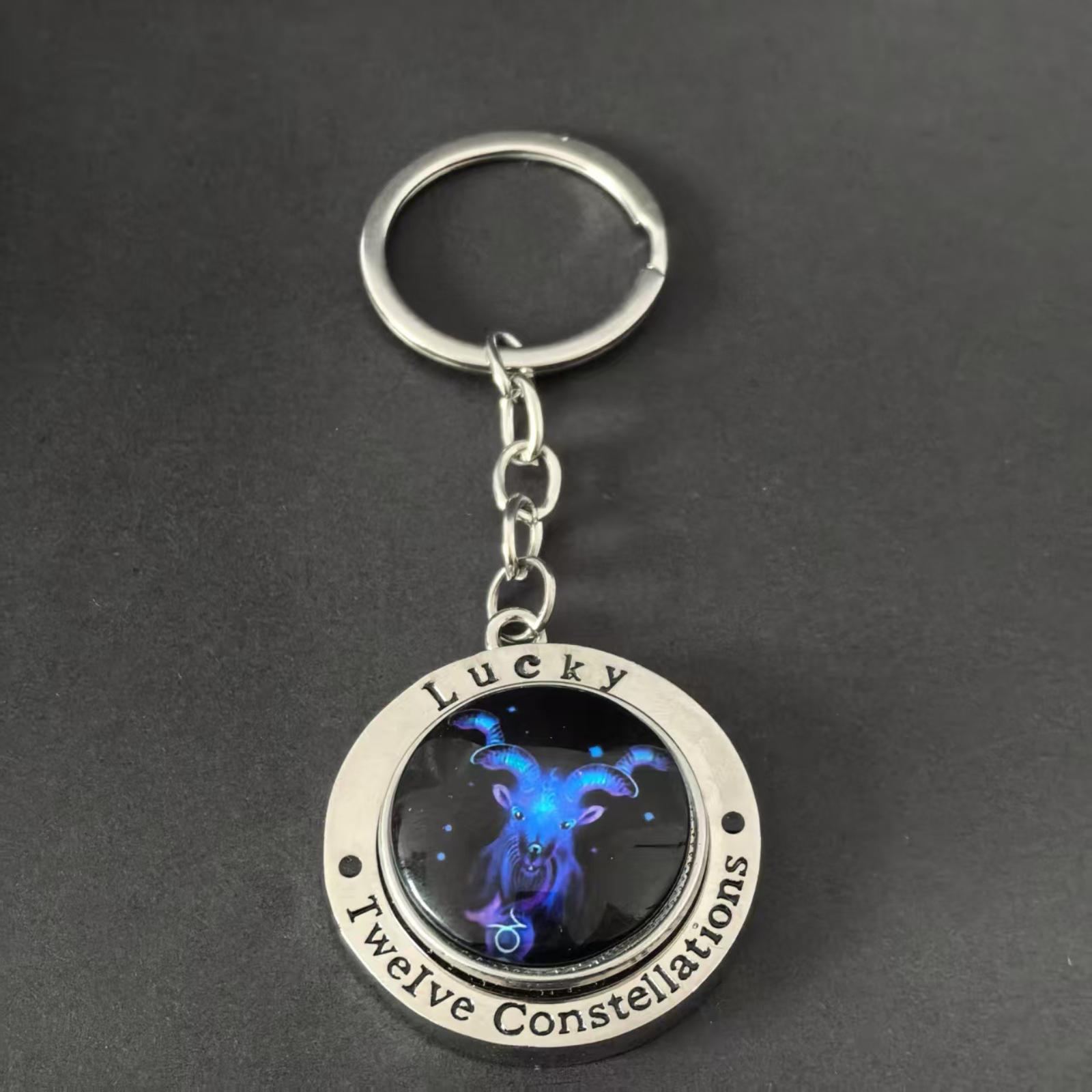 Брелок Подвеска для Сумки 12 Знаков Зодиака Камень Времени Двусторонний Стеклянный Шар One Size