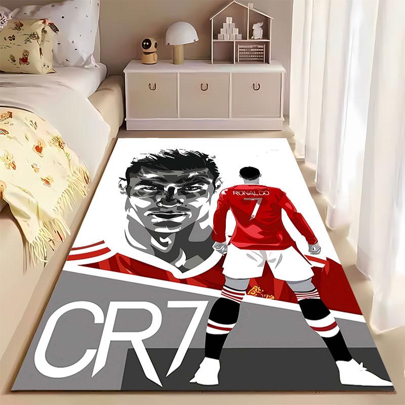 CR7 Soccer Graphic Rug suitable as a non-slip mat for the living room or bedroom sofa