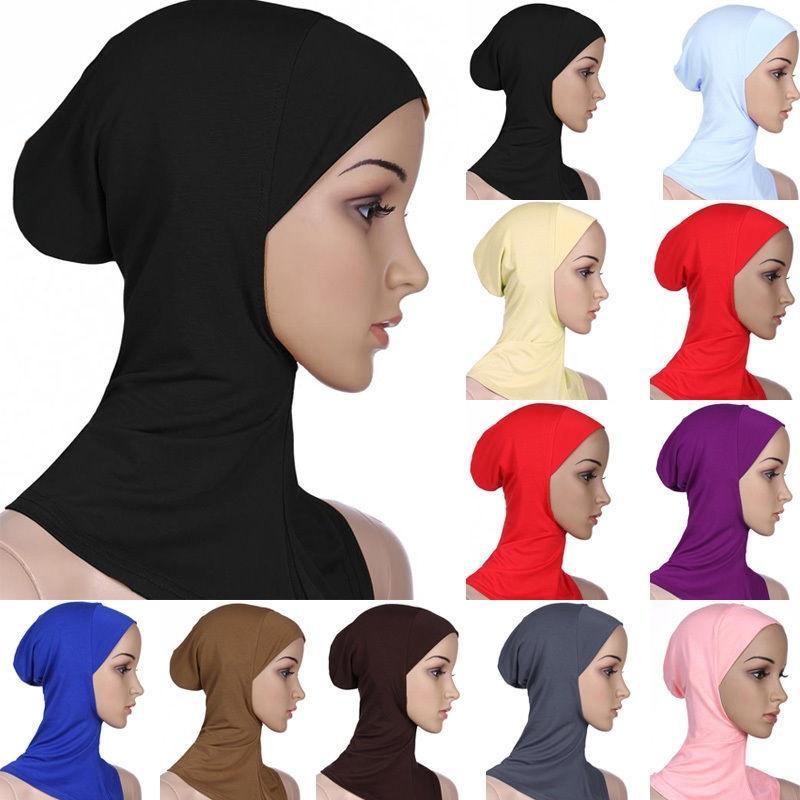 Sciarpe Donna In Chiffon 2 Pezzi + 2 Berretti Hijab Abbinati, Morbidi, Colori Nero E Caffè