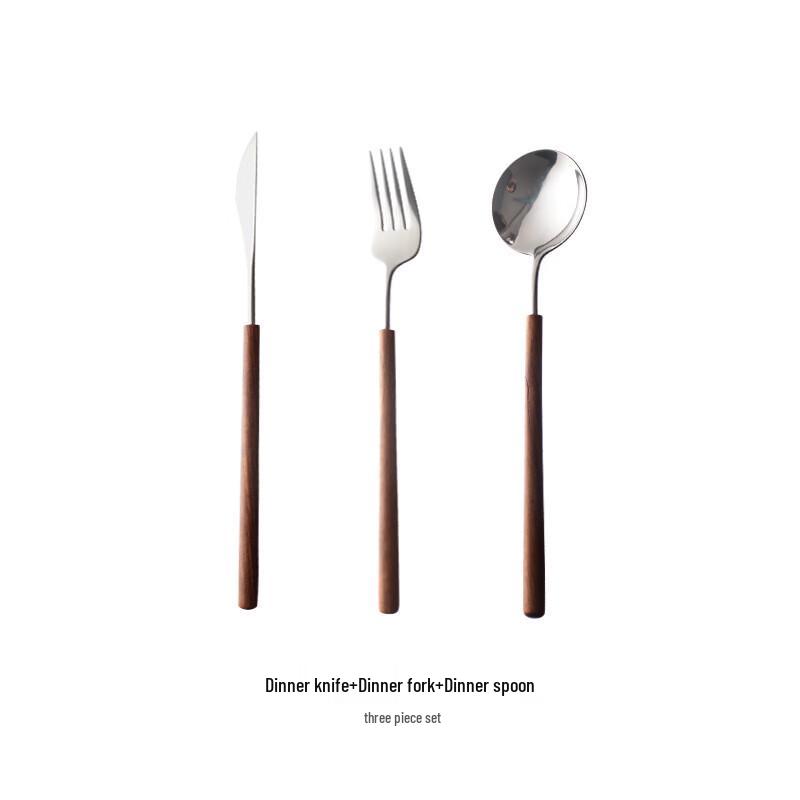 ZISIZ Nordic Pearwood Pattern 3-Piece Cutlery Set