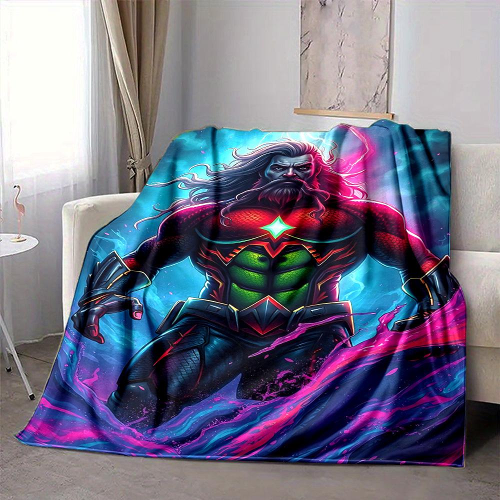 1pc Aquaman, Superhero Blanket | Polyester Fiber, All-Season Comfort for Sofa, Bed, Office, Car, Camping yy251021152