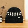 Plush Striped Knitted Hat for Women In Autumn and Winter New Korean Style Versatile Plus Velvet Thickened Warm Ear Protection Hat