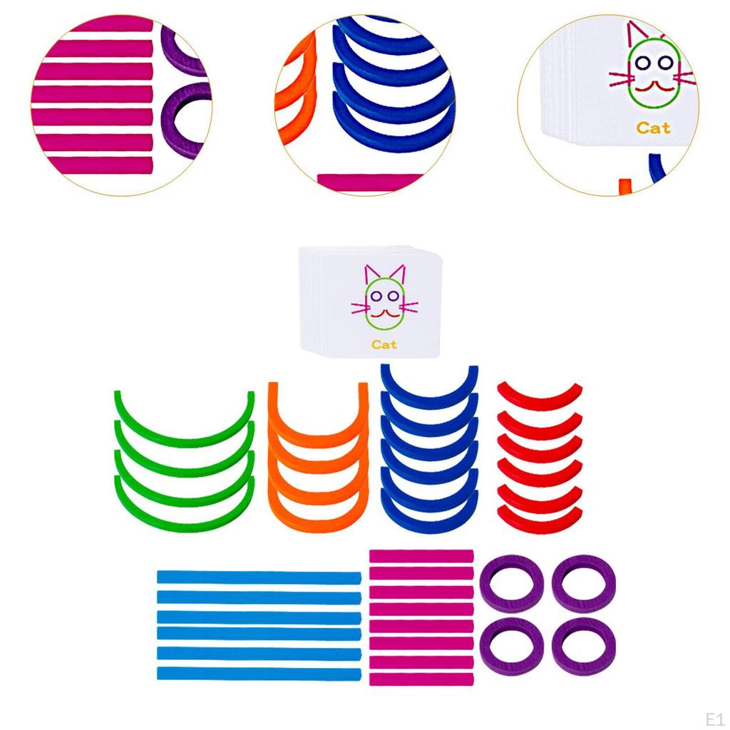 Construction Sticks and Rings Shape Puzzle Montessori Matching Toys Gift Building for