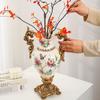 Retro New Chinese Ceramic Craft Vase Home Decoration Living Room Entrance Hall Store Home Art Flower Arrangement