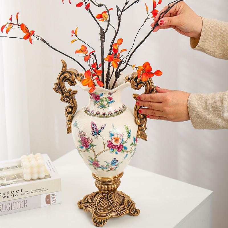 Retro New Chinese Ceramic Craft Vase Home Decoration Living Room Entrance Hall Store Home Art Flower Arrangement