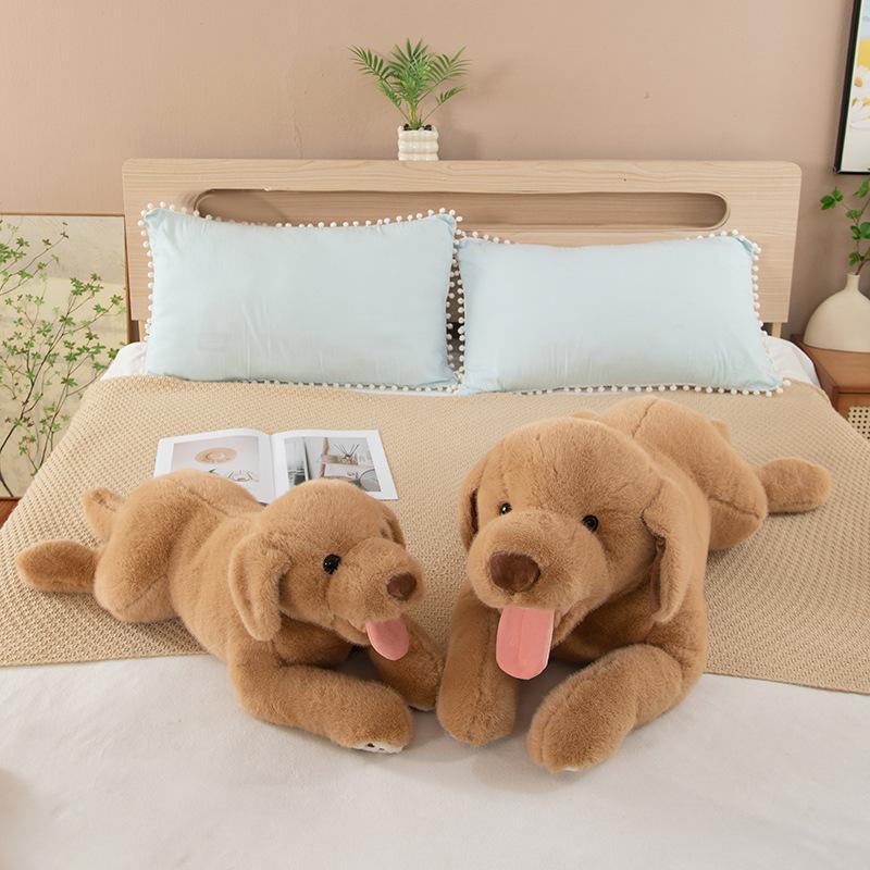 New Labrador plush toy cute puppy tongue sticking out children's pillow doll sofa ornament dog doll