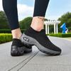 Women Black Walking Shoes Fashionable Comfortable Mesh Sneakers Breathable Thick Sole Anti Slip Sleeve Loafers Platform Sneakers