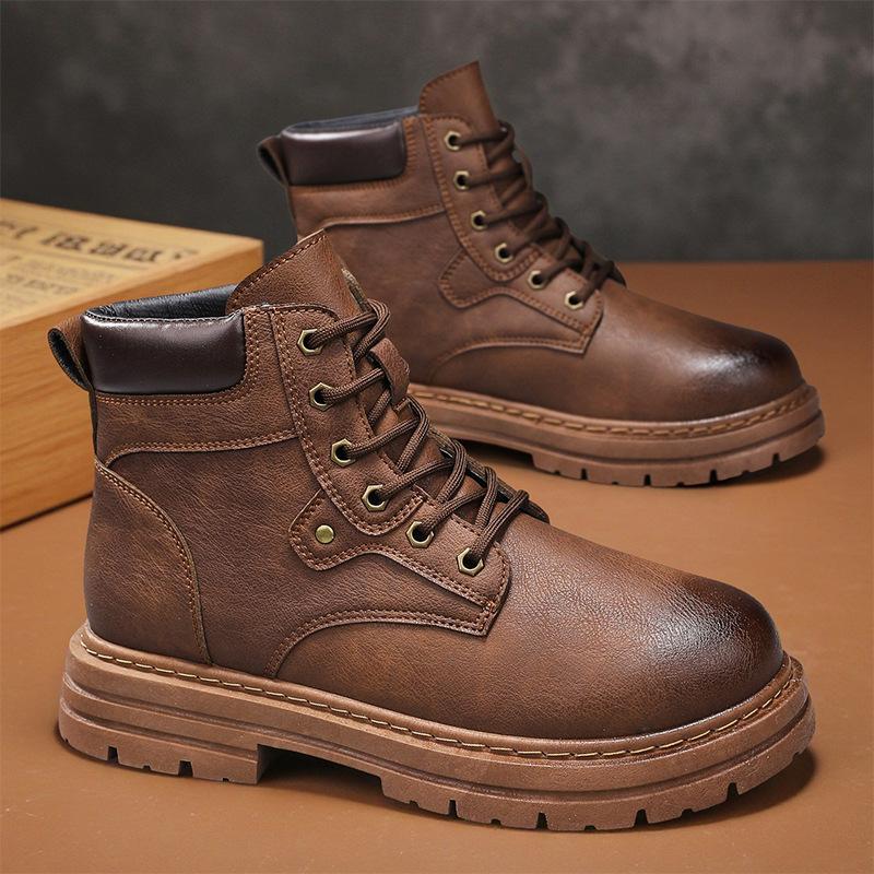 Martin Boots New Winter Mid-lace-up Platform Boots High-top Boots British Retro Short Boots