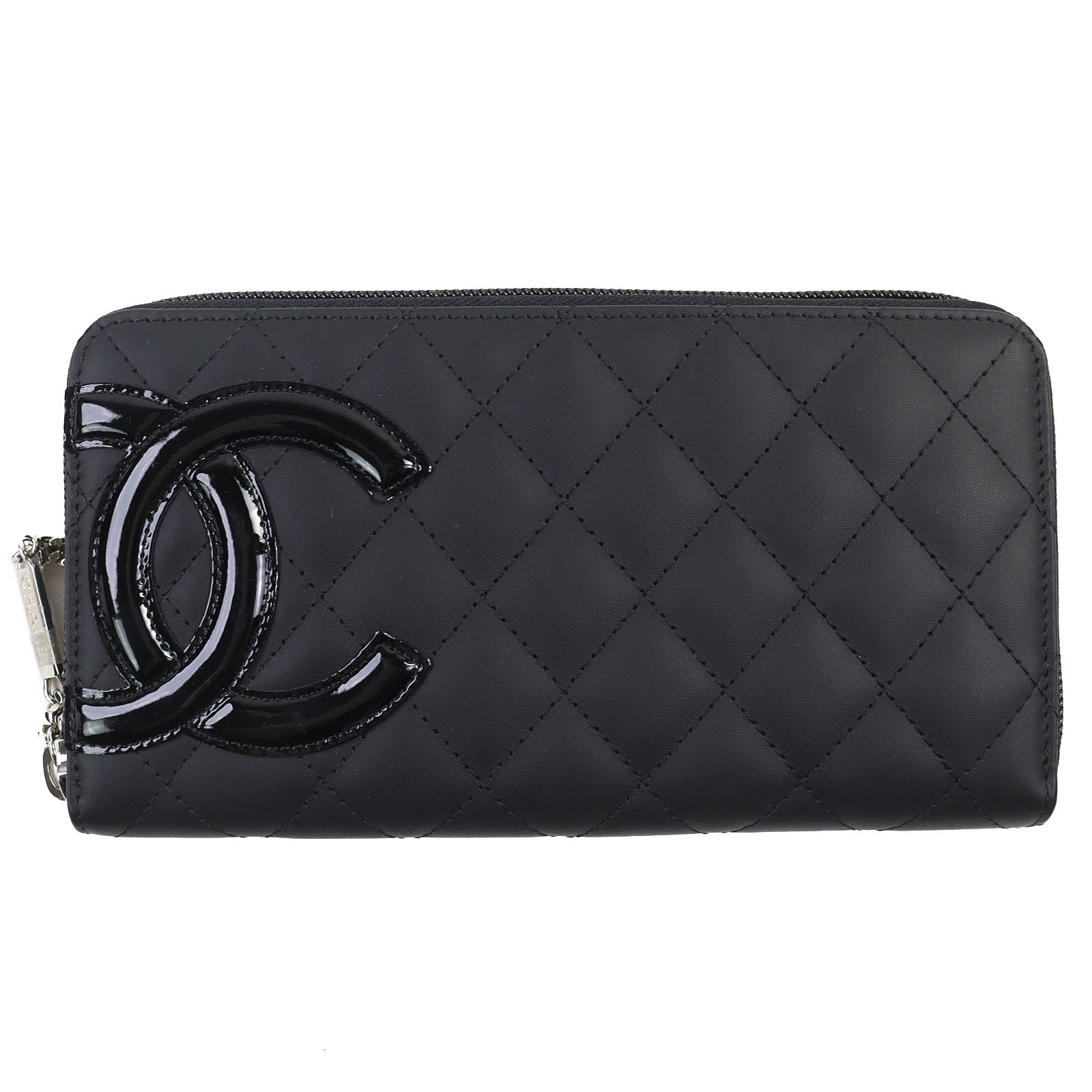

CHANEL Purse COCO Mark Zip Around Long Wallet Black / black Calfskin A50078 Used