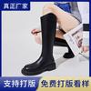 Fleece boots women's winter new warm knight boots thick heel boots women's casual women's boots versatile boots