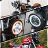 Samman LED Headlights with DRL Daytime Running and Turn with White 7-inch Shell, Function, Hi/Lo Switching, Lights/White Signals/Amber Rings,