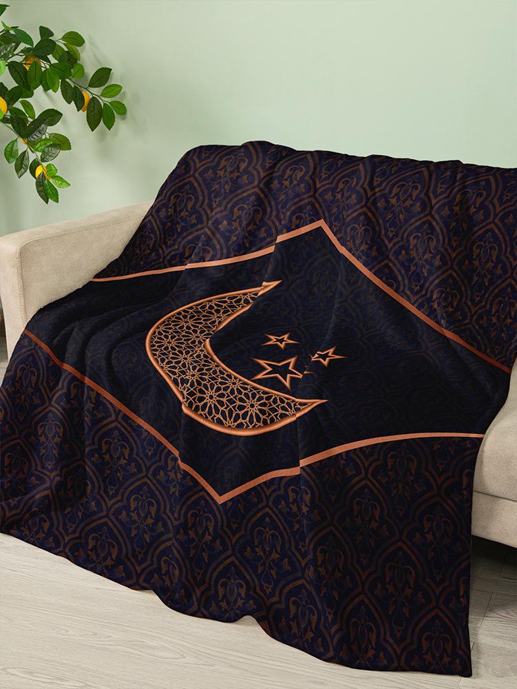Flannel Blanket Black Moon Crystal Fleece Blanket Bedroom Living Room All Seasons