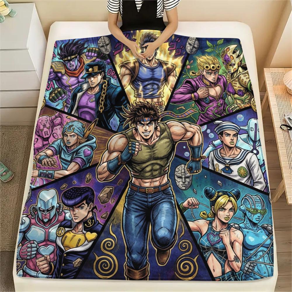 1 Stück Jojo's Bizarre Adventure Gemusterte Flanelldecke Geeignet für Alle Jahreszeiten Für Heimdekoration Wärme Und Komfort Geschenke Weihnachtsgeschenk