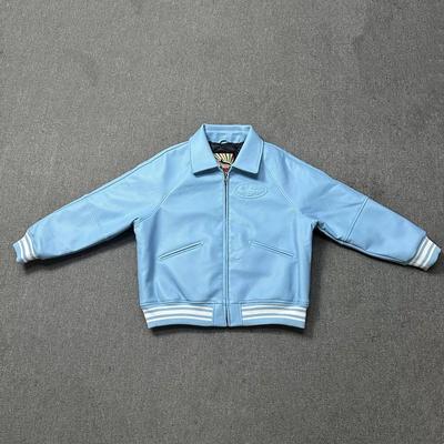 GLYDE Lederjacke Klassischer Schwarzer Leder-Baseballmantel