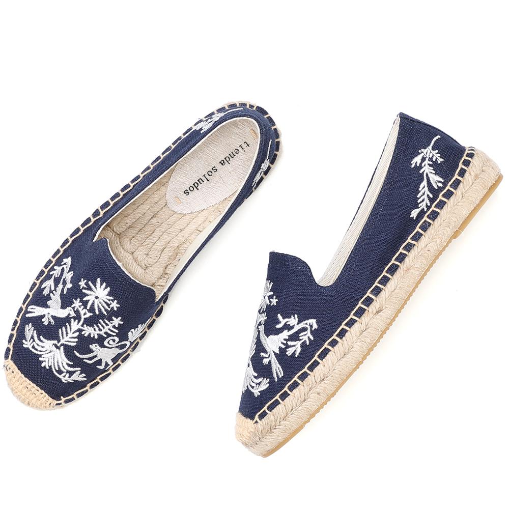 2021 Zapatillas Mujer Espadrille 2021 Sapatos Espadrilles Embroider Shoes Comfortable Ladies Womens Casual Flax Hemp Fashion