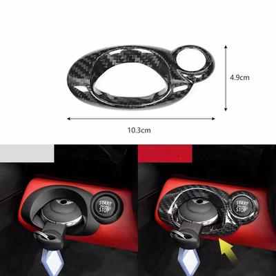 For Mini Cooper R55 R56 R57 Carbon Fiber Engine Start Stop Key Panel Cover Trim
