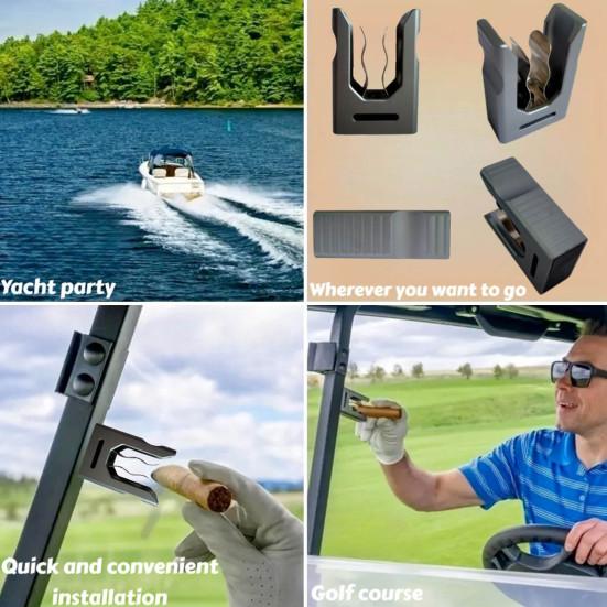 Magnetic Smoke Holder for Golf Cart Aluminum Alloy Smoke Stand Clip for Golfing BBQ Fishing Traveling And Outdoor Adventures