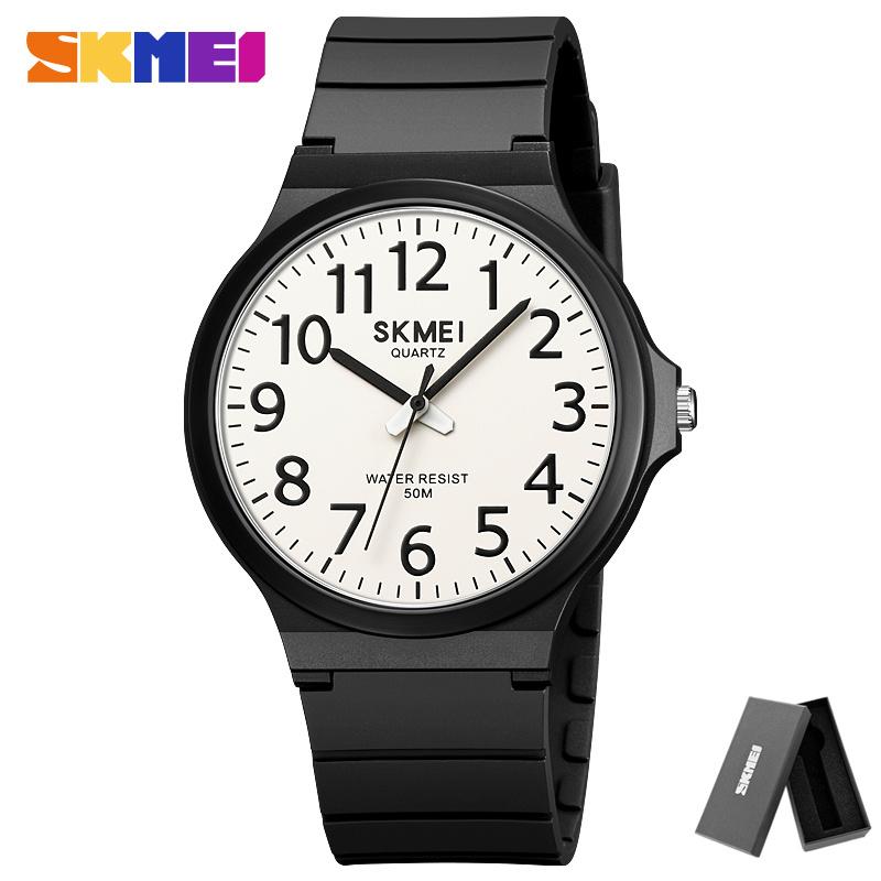 Skmei 2108 Watch For Male Time Clock Reloj Hombre for Fashion Men Quartz Wristwatches Mens New Simple TPU Strap 3Bar Waterproof