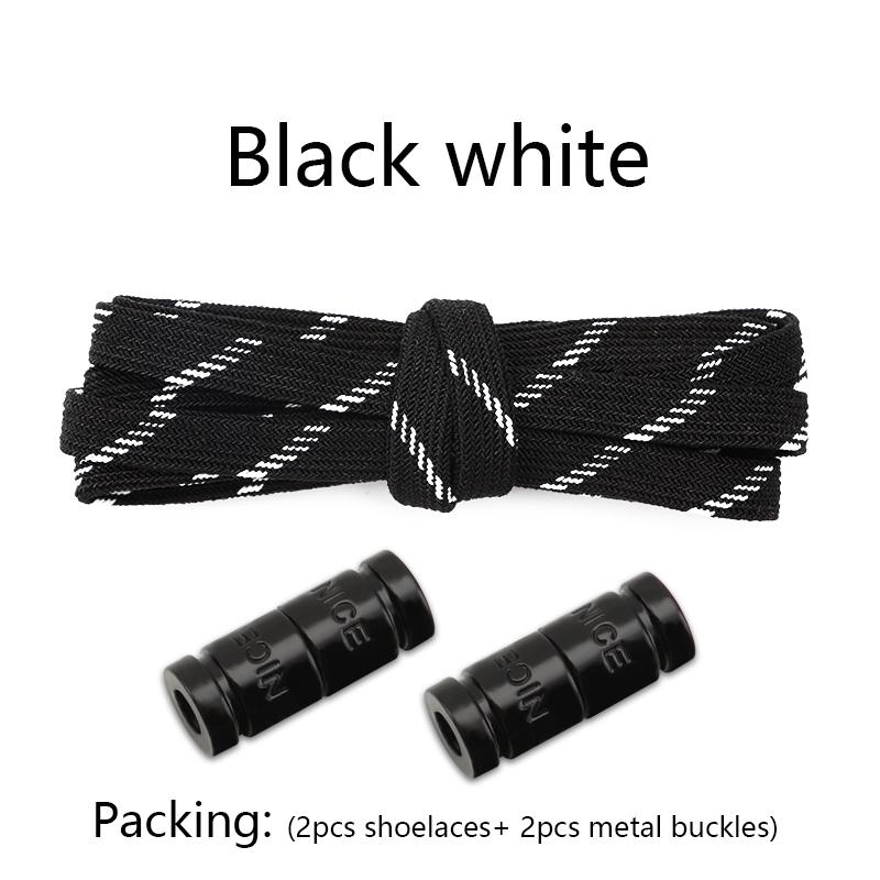 No Tie Shoe laces Elastic Laces Sneakers Colorful Capsule Lock Shoelaces Without ties Kids Adult 0.6cm Flat Shoelace for Shoes