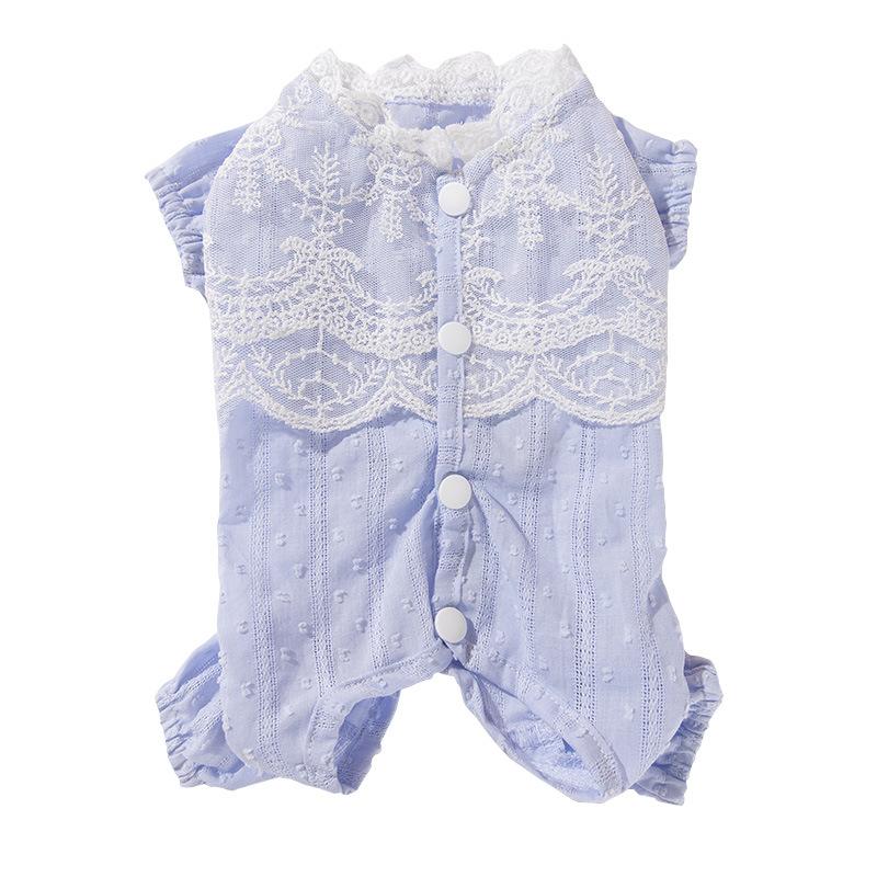Spring and Summer Puppy Dog Home Clothes Romantic Lace Four-legged Belly Clothes Summer Air-conditioning Clothes Teddy Bear Pet Clothes