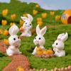 Lovely Carrot Rabbit House Mini Garden Ornament Craft Resin Figurine