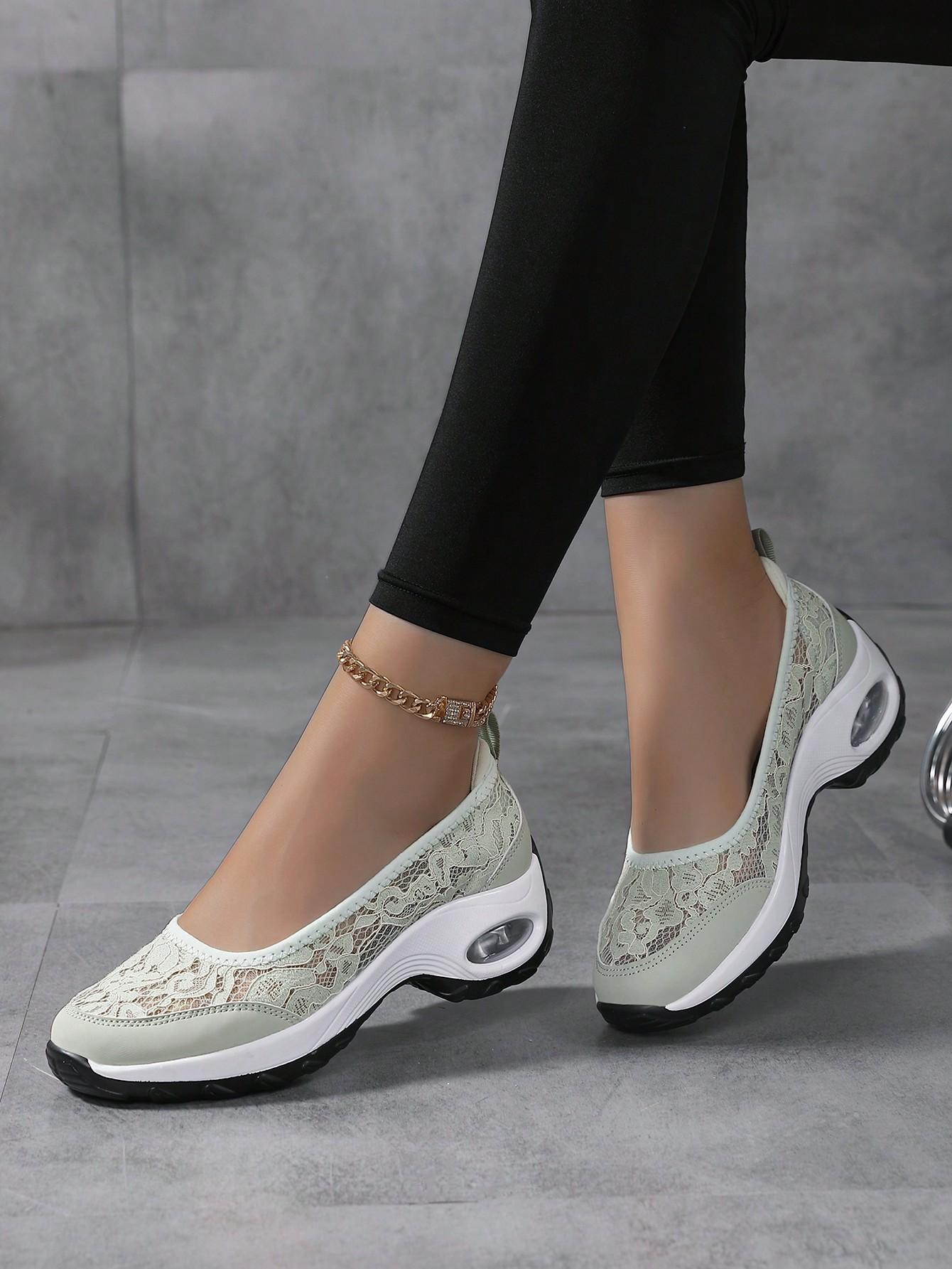 

Женские дышащие кроссовки для ходьбы, повседневные кроссовки на шнуровке с воздушной подушкой Comfort 38 мятный зеленый