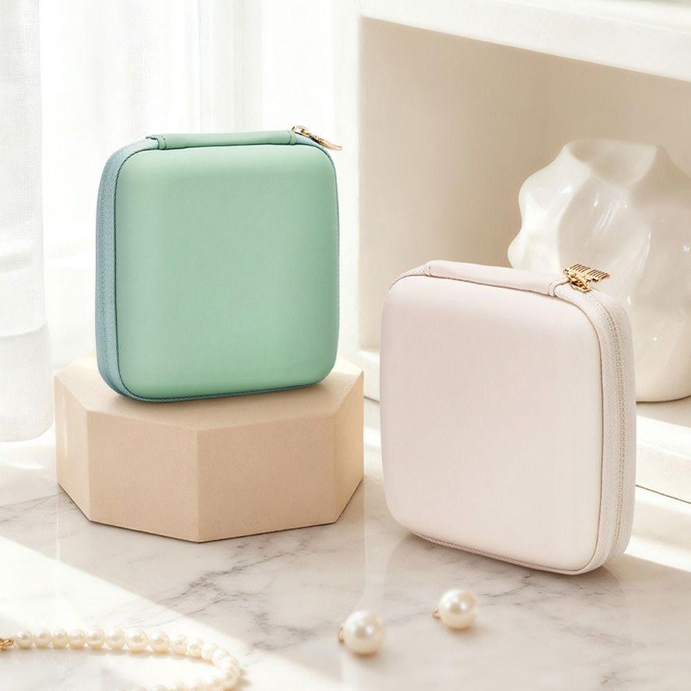 Earrings Ring Necklace Storage Jewelry Storage Box Zipper Jewelry Case  Travel Organizer