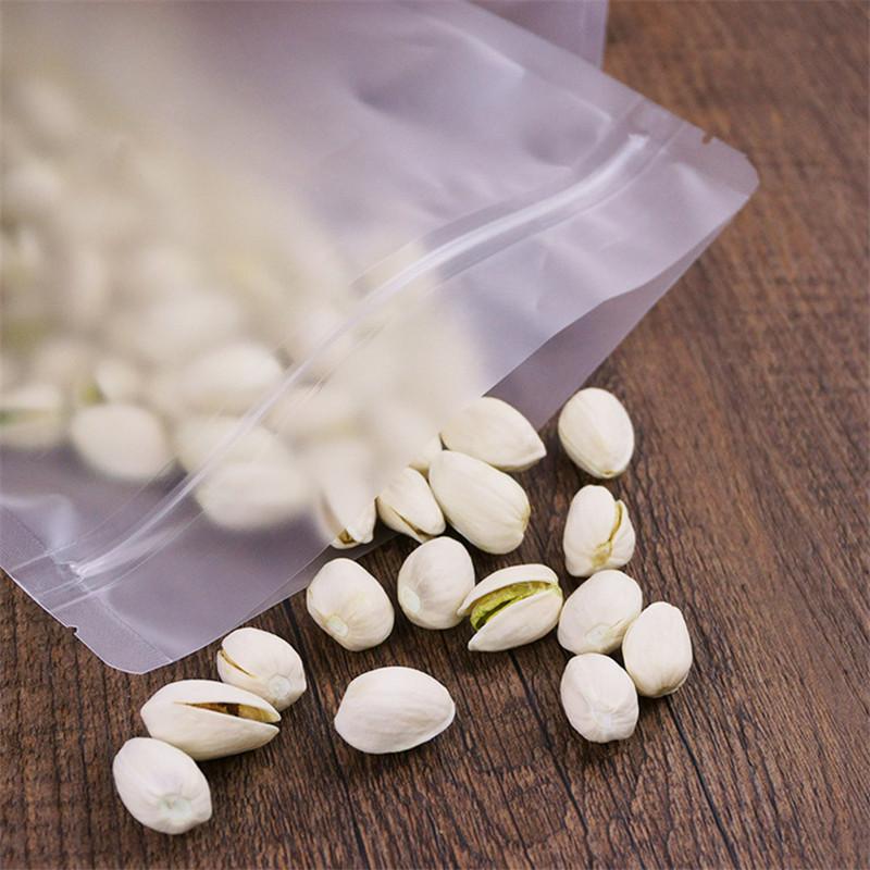 50Pcs Frosted Translucent Ziplock Kitchen Storage Bags Candy Food Dried Sealed Packaging Plastic Stand Up Pouch
