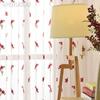 1PC LOZUJOJU Exquisite and Versatile Pastoral Style Red Floral Embroidered Sheer Curtain Tulle for Living Room Bedroom Window Decoration Home Decor