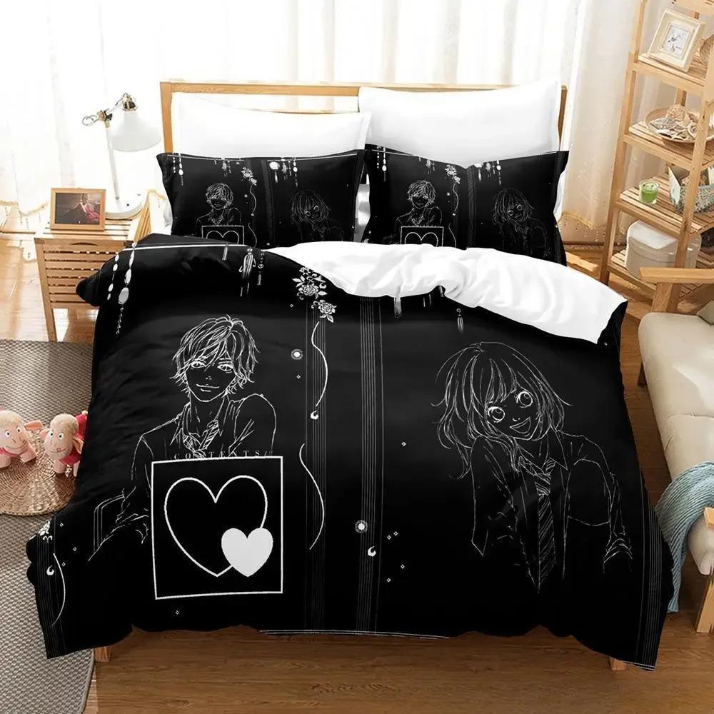 AO HARU RIDE Bettwäsche-Set, Einzel-, Zwillings-, Voll-, Queen- und King-Size-Bettset, Schlafzimmer für Erwachsene und Kinder, Bettbezug-Set, 3D-Druck, Anime-Bettlaken-Set