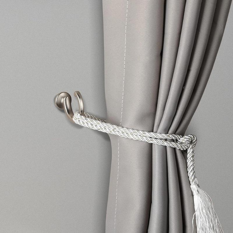 62KD 2Pcs Curtain Tieback Hooks Heavy Duty Metal Ball End Tie Back Hooks Curtain Hook